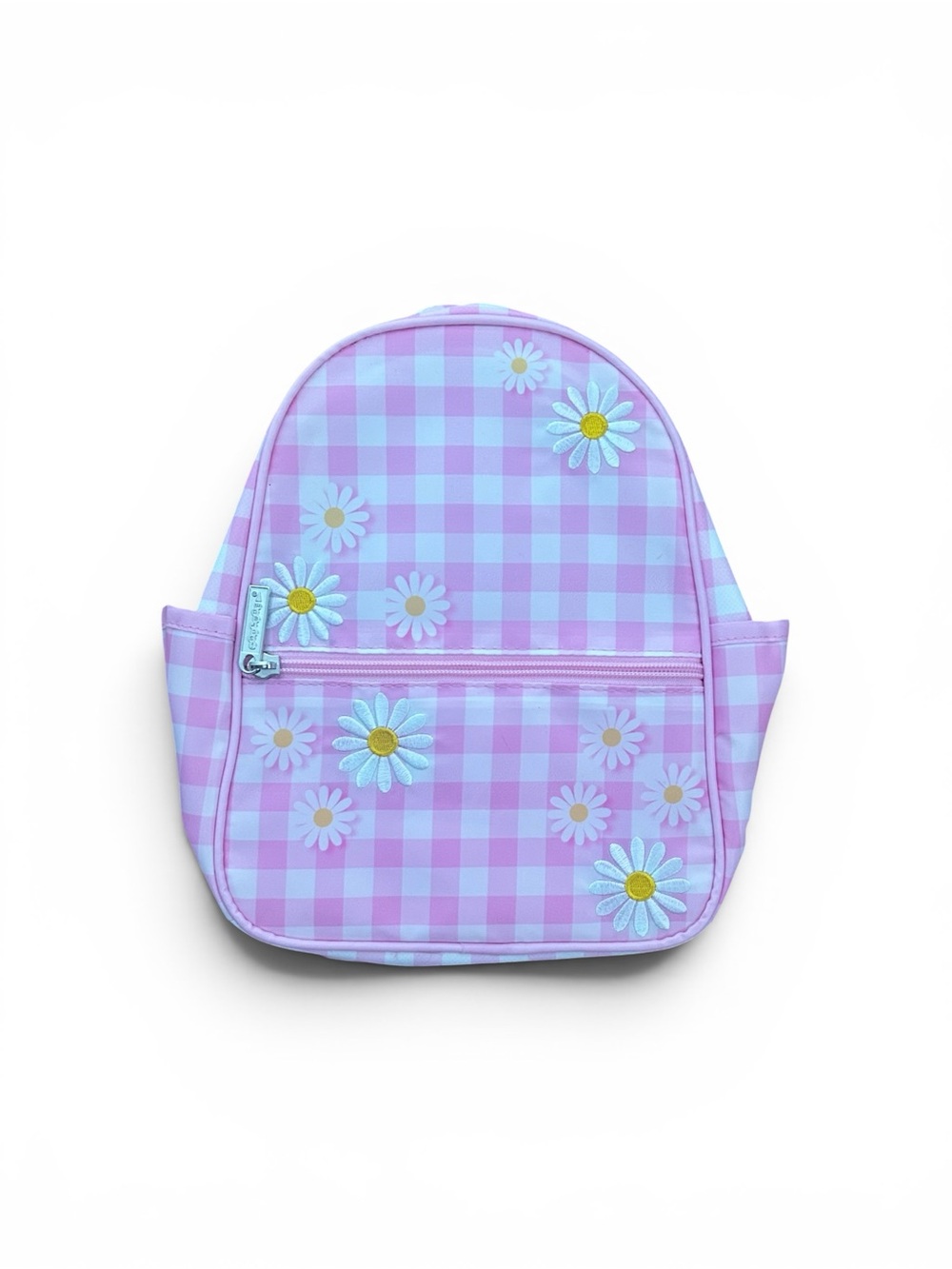 Iscream Pink Gingham Daisy Mini Backpack Embroidered Floral Bag - Picture 2 of 7